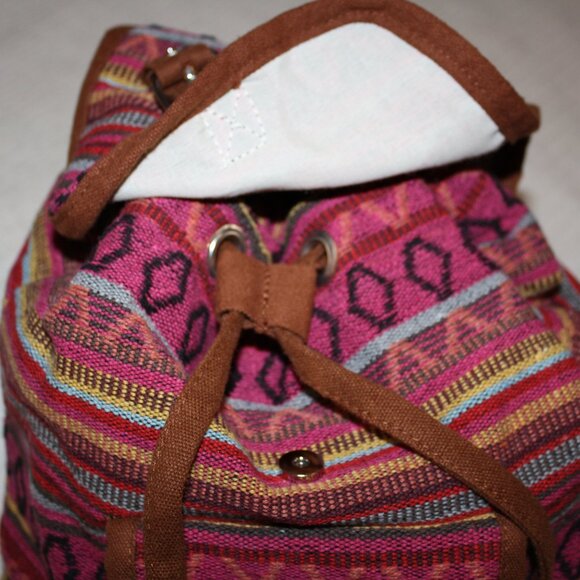 Multicolor Indian Blanket Drawstring Backpack - Picture 9 of 10